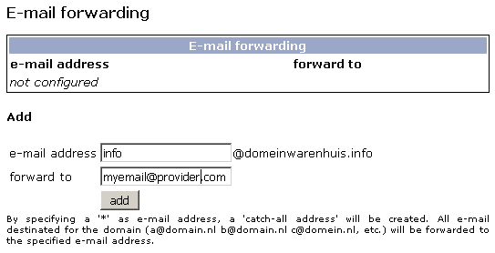 E-mail forwarding