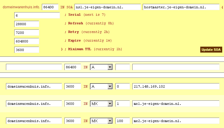 DNS entries